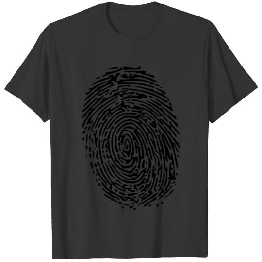 fingerprint individual digital data unique T-shirt