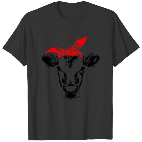 Cow with bandana cute T Shirts for girl and women