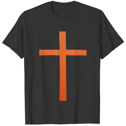 Orange Cross Jesus Rock Design AVE T Shirts