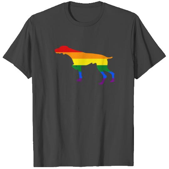 Doggie Mom German Shorthaired Pointer Rainbow Flag Top T Shirts