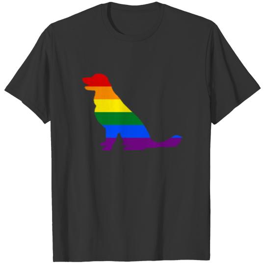 Gay Pride Dog Proud Mom Rainbow Flag Golden Retriever T-shirt
