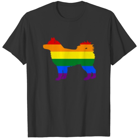 Gay Pride Dog Proud Mom Rainbow Flag Siberian Husky T-shirt