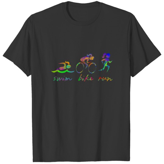 Swim bike Run Girl T Shirts