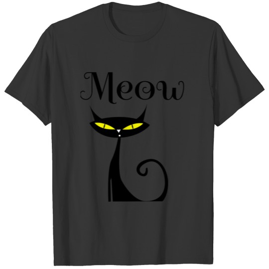 Meow, Black Cat T-shirt