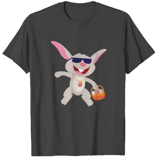 Silly Funny Easter Bunny with Sunglasses Egg Hunt T Shirts