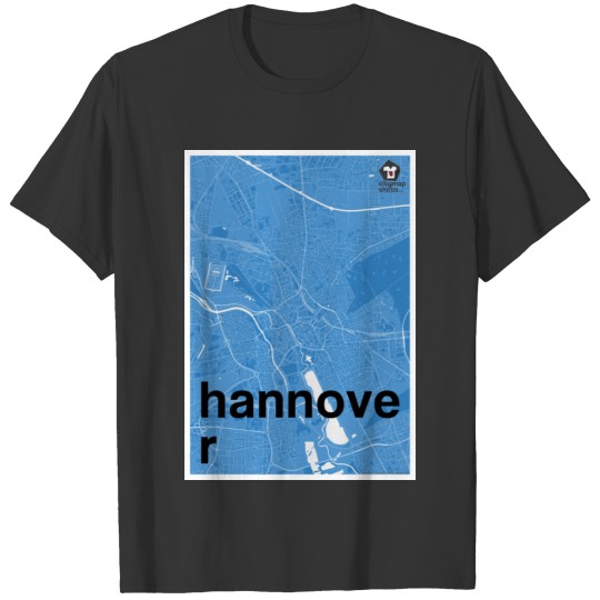 Hannover hipster city map blue T-shirt