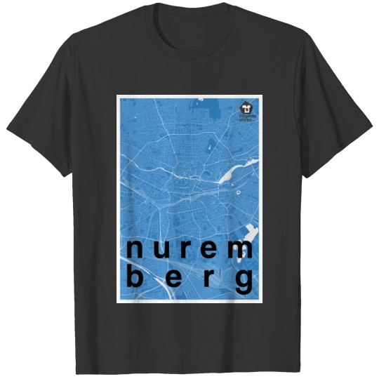 Nuremberg hipster city map blue T-shirt