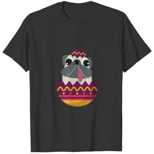 Easter Egg Pug Dog TShirt T-shirt