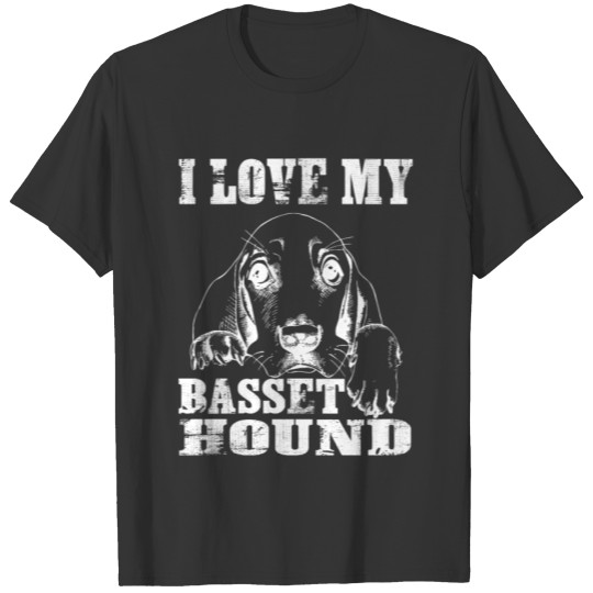 I Love My Basset Hound Dog Lover T Shirts