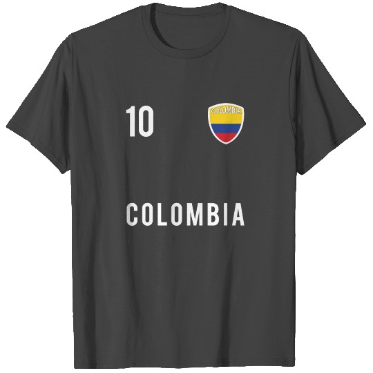 Colombia Soccer Fan T Shirts 2018 Number 10
