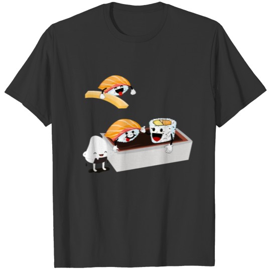 Sushi Poolparty funny Japanses Food Rice and Fish T-shirt