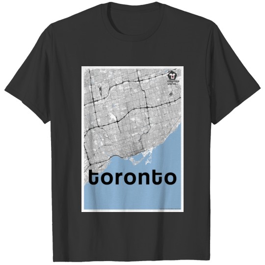 Toronto hipster city map black/white T-shirt