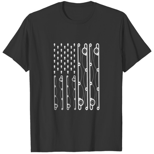 Fly Fishing Patriotic USA Flag T-shirt