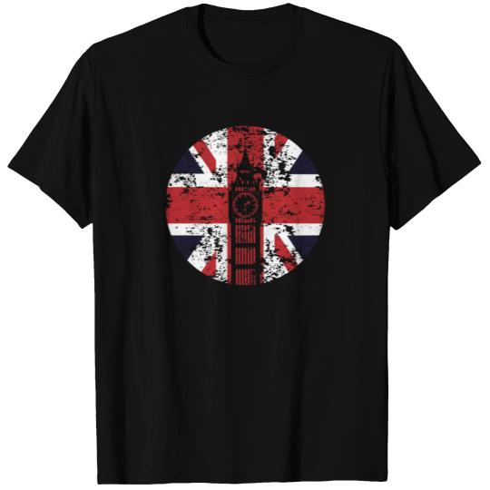 Union Jack Big Ben Westminster Palace Distressed T Shirts
