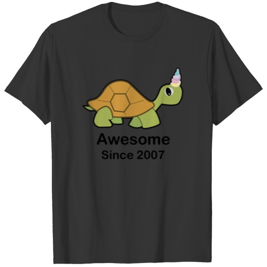 Awesome Turtlecorn Turtle fun 11th birthday gift T Shirts