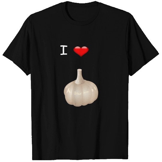 I love garlic gift idea vegan heart funny T Shirts