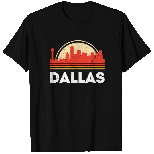 Classic Retro Dallas City Skyline Vintage T Shirts