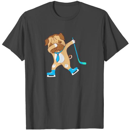 Funny Dabbing Ice Hockey Best Dog Dad Ever T Shirts