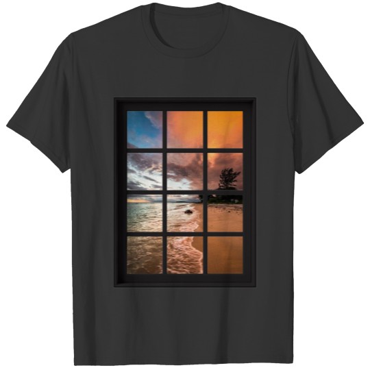 Ocean Breeze Mind At Ease Ocean Beach Window Print 45 T-shirt
