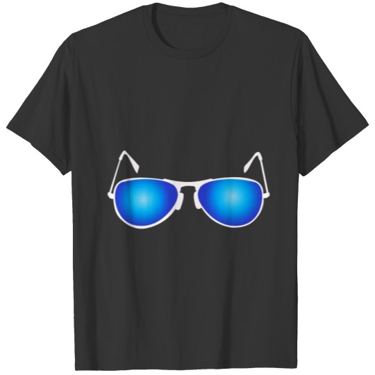 sunglasses blue oval white gift idea T-shirt