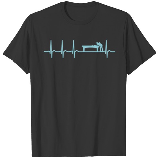 Heartbeat Billiard Player Cool Funny Shirt Gift T-shirt