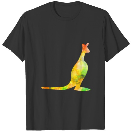 Kangaroo-Funny Animals watercolor T Shirts Kids Gif