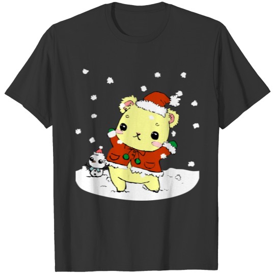 chrtistmas xmas teddy santa snow T Shirts