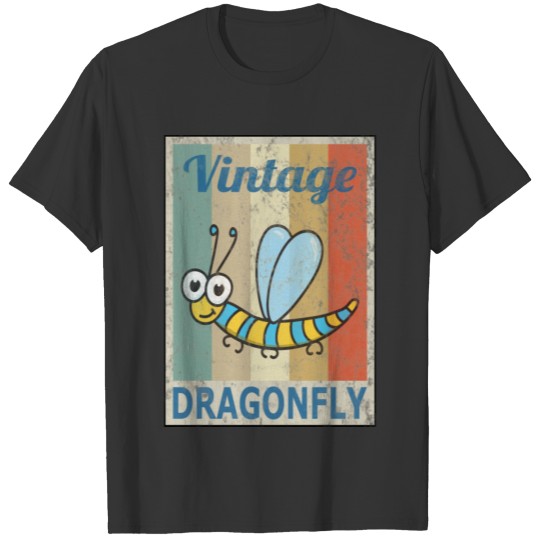 Dragonfly Vintage Retro Style Grunge T Shirts