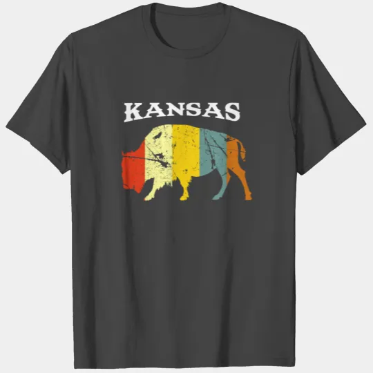 Retro Kansas Buffalo, Vintage Kansas Bison, Bison Gift, Buffalo Gift T Shirts