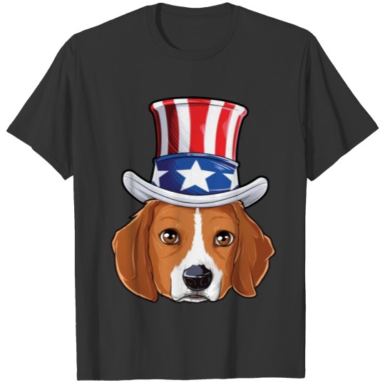 Beagle Uncle Sam T shirt 4th of July Kids Dog Puppy American Flag T-shirt