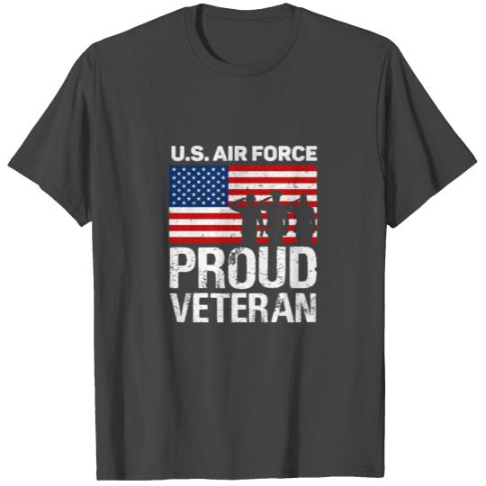Proud Veteran US Air Force Red White Blue Flag Patriotic Design Great for 4th of July T Shirts