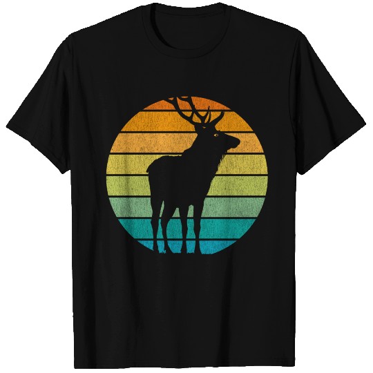 Wild Elk Retro Silhouette T Shirts