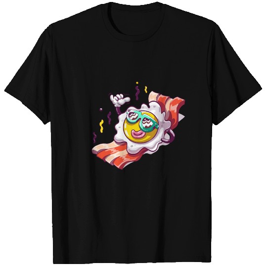 Fried egg in beach funny sunglasses T Shirts