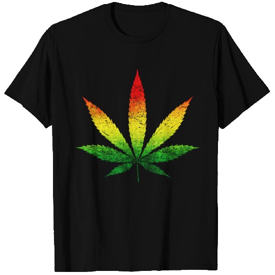 Colorful Hemp Leaf Stoner Gift Weed 420 Cannabis T Shirts