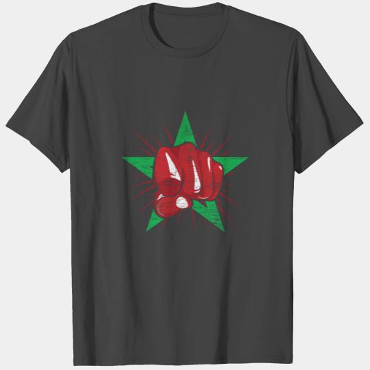 Morocco Flag Islam Africa Fist Revolution Demo T Shirts