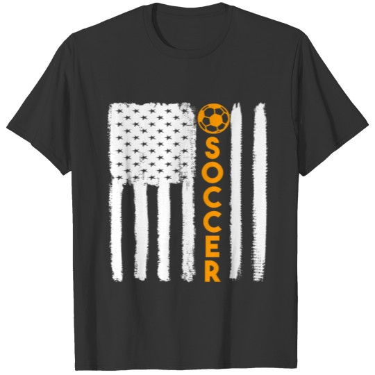 Soccer USA Flag Grunge Style T-shirt