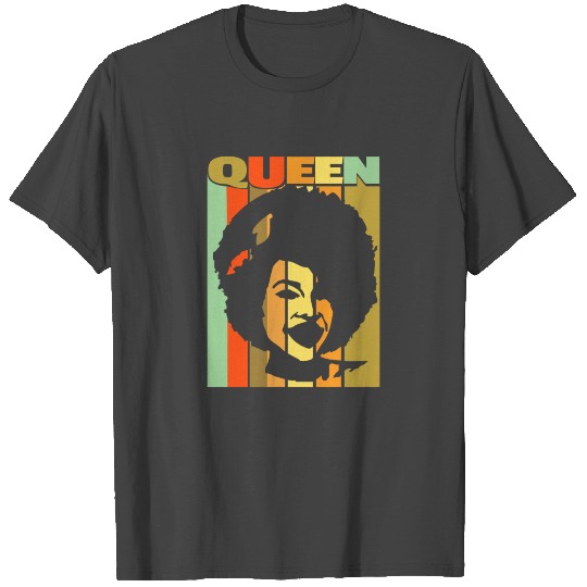 Black Queen Equality retro Colors African American Woman T Shirts