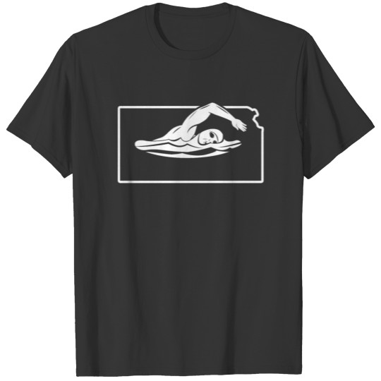 Swim T Shirt Kansas Swimmer Wear Swimmer Gifts T-shirt