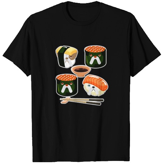 Sushi English Bulldog Funny T Shirts