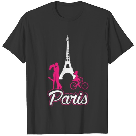 Paris Love Neon Pink French Lover Child Cycling T Shirts