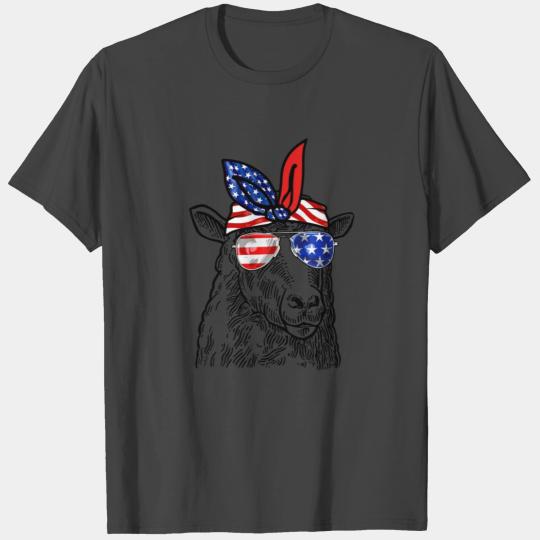 Vintage Patriot Sheep T Shirts 4th of July American