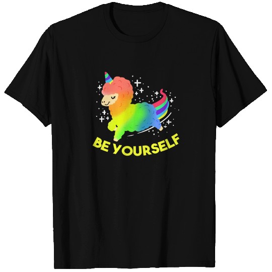 Funny Llamacorn Be yourself Unicorn Alpaca Lama T Shirts