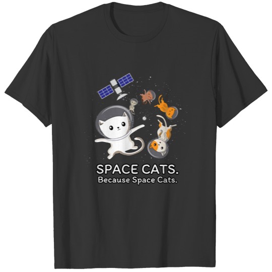 Space Cats - Spaceship Galaxy Satellite Kitten T-shirt