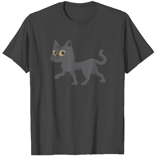 Smiling Grey Cat Walking T Shirts