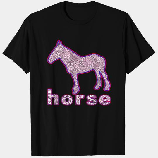 wordtease batik HORSE purple T Shirts