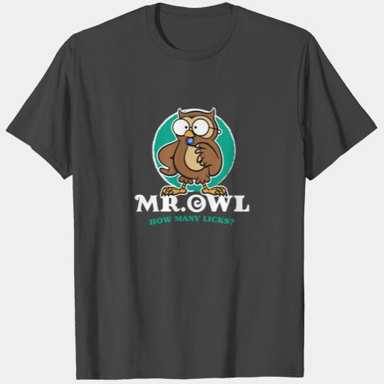 Mr Owl How Many Licks Lollipop Animal Funny Cute T Shirts