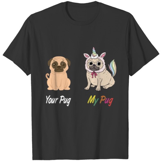 YOUR PUG MY PUG Vector Lovely T SHIRT Funny Cute T-shirt