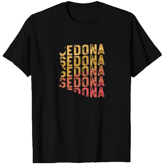 Retro Sedona Vacation T Shirts Arizonna State Shape USA Gift
