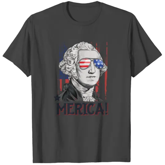 George Washington Merica T Shirts 4th of July Men Women Gifts