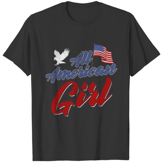 All American Girl 4th of July Patriot T Shirts